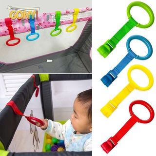 gonyacious 1/4pcs para playpen ayuda bebé soporte juguetes bebé tire anillo colgante anillo de uso general anillos de cama bebé cuna gancho/multicolor