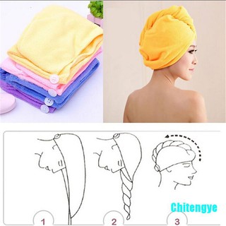 [Chitengye] Toalla De Microfibra para el cabello/toalla De secado De ducha/gorro Turbante Turbante/secado/ducha caliente