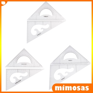 Mimosas.br conjunto de reglas triangulares de plástico transparente Durable 45/ 90 grados y 30/ 60 grados 2 piezas para Equip arquitectos,