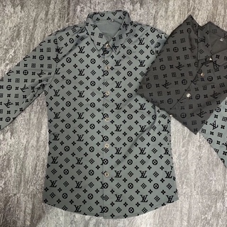 ! ¡Louis Vuitton! blusa cómoda a cuadros de moda camisas botón camisas (3)