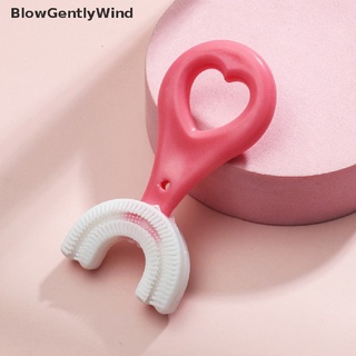 blowgentlywind cepillo de dientes infantil en forma de u con mango de silicona para cuidado oral cepillo de limpieza bgw
