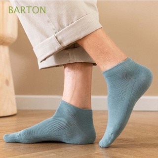 BARTON Spring Summer Boat Socks Simple Men Socks Men Short Socks Ankle Hosiery Casual Comfortable Cotton High Quality Breathable Cotton Hosiery/Multicolor
