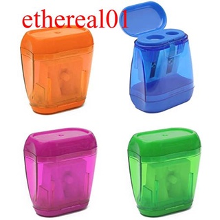 Ethereal01 12 pzs sacapuntas doble sacapuntas con tapa Para niños De Plástico Colorido Manual De lápices sacapuntas Para hogar suministros De oficina