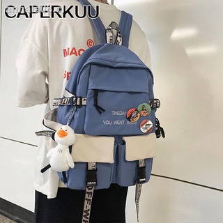 Mochila masculina versión coreana de estudiantes de secundaria, mochila de marca marea, estudiantes de secundaria, estudiantes universitarios, tendencia salvaje, mochila de viaje japonesa