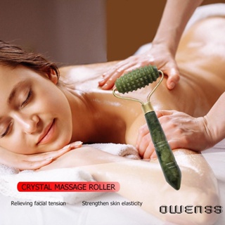 (Owenss) Rodillo de Jade Facial antiarrugas masajeador Facial palo belleza cuidado de la piel herramienta