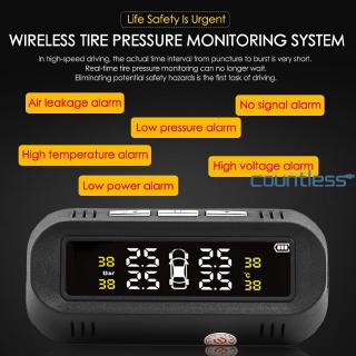 Sistema de Monitor de presión de neumáticos COU USB Solar TPMS con 4 sensores externos (4)