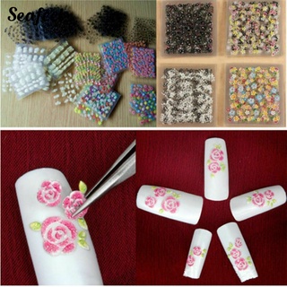 (Seafeel) 10Pcs 3D uñas arte transferencia pegatina DIY flor pegatinas manicura consejos decoración (3)