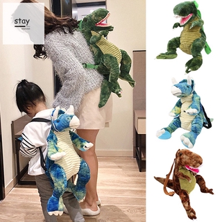 moda padre-hijo 3d dinosaurio mochila lindo animal de dibujos animados mochila de felpa dinosaurios bolsa para niños regalos