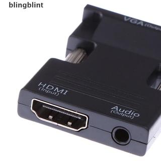 [blingblint] convertidor hdmi hembra a vga macho con adaptador de audio compatible con salida de señal 1080p