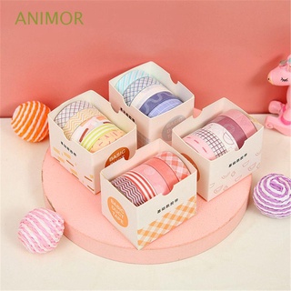 animor 5rolls/caja set washi cinta de suministros adhesivo cinta de enmascaramiento de la escuela lindo papelería decorativa scrapbooking