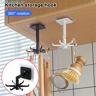 4/6-claw giratorio gancho libre de golpes universal percha colgante gadgets accesorio de almacenamiento para baño pared cocina (1)