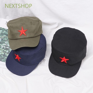 NEXTSHOP Fashion Army Hat Adjustable Red Star Sun Hats Casual Sports Classic Cotton Unisex Plain Cap/Multicolor