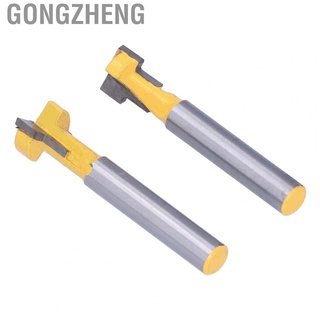 gongzheng - cortador de carpintería (2 unidades, 1/4, vástago, en forma de t, acero de alta velocidad, 9,52 mm, 12,7 mm, fresado para cortar madera)
