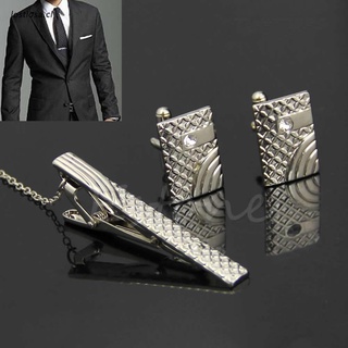 los hombres de la moda de oro metal corbata corbata cierre clip gemelos conjuntos simple regalo nuevo