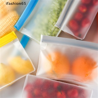 ifashion65 bolsa de almacenamiento de silicona reutilizable para alimentos, bolsa de almacenamiento, congelador, ziplock cl