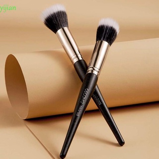 Yijian brocha Para rubor negro Portátil Para mujer con mango De madera flexible Para maquillaje profesional
