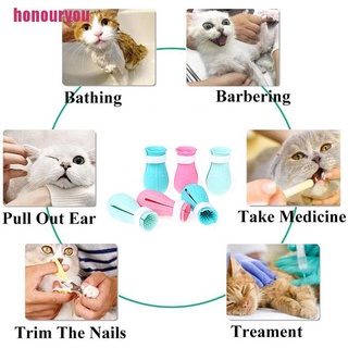 Honouryou@ fundas de garra de gato Anti-mordidas para baño, lavado de gato, garra de gato, corte, uñas, cubierta de pie (9)