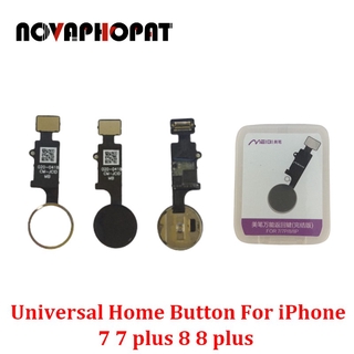 Novaphopat - botón Universal para iPhone 7, 7 plus, 8, 8 plus, Sensor de llave para el hogar, botón de retorno, función de cinta, piezas completas