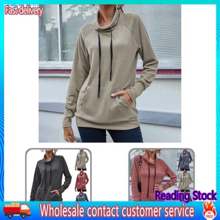 KA* Autumn Clothing Pullover Hoodie Loose Long Sleeve Stand-up Collar Hoodie Comfortable for Outdoor