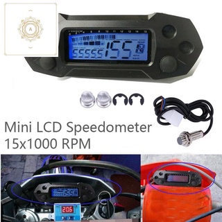 velocímetro lcd universal de motocicleta 15x1000 rpm mini medidor de velocidad digital ajustable con sensor