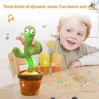 Recargable baile Cactus juguete con 120 canciones + iluminación + grabación Bluetooth altavoz cantando felpa peluca adorno