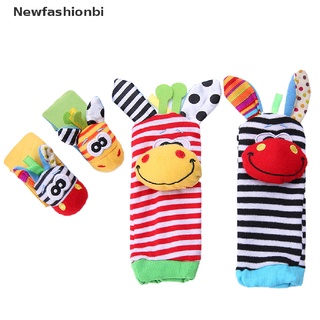 (Newfashionbi) Infant Baby Kids Socks Rattle Toys Animals Wrist Rattle And Socks 0~24 Months On Sale