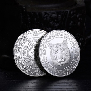 [yei] 2022 moneda de oro doce zodiaco tigre buey conmemorativo monedas colección regalo 586cl