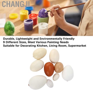 changji - juego de 9 huevos falsos de plástico artificial para pintura, decoración del hogar, fiesta, juguete para niños (3)