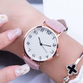 Reloj de pulsera con esfera de cuarzo con correa de cuero para mujer