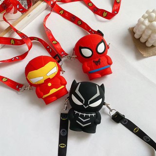 Kawaii Fashion Boys Cartoon Spiderman Ironman Sling Bag para niños regalo de cumpleaños