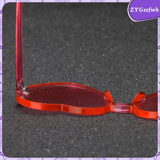 lentes de sol en forma de corazón para mujeres/hombres sin montura/lentes transparentes de color caramelo