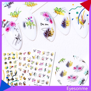 Eyesonme - pegatina para uñas, diseño de plantas, colores vibrantes, 3D, para mujer