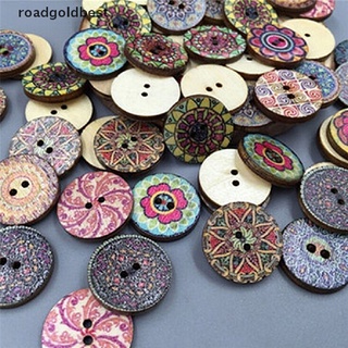 rgj 100 botones mixtos de madera vintage flores botones de madera de 20 mm de diámetro 2 agujeros mejor