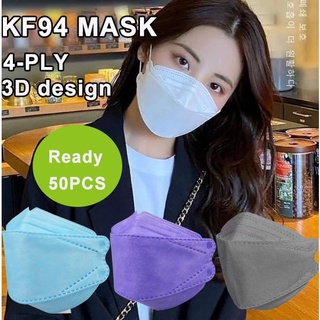 50PCS KF94 cubrebocas 4ply Transpirable Disponible en varios colores Máscara protectora de respiración sin obstáculos KN95 homix