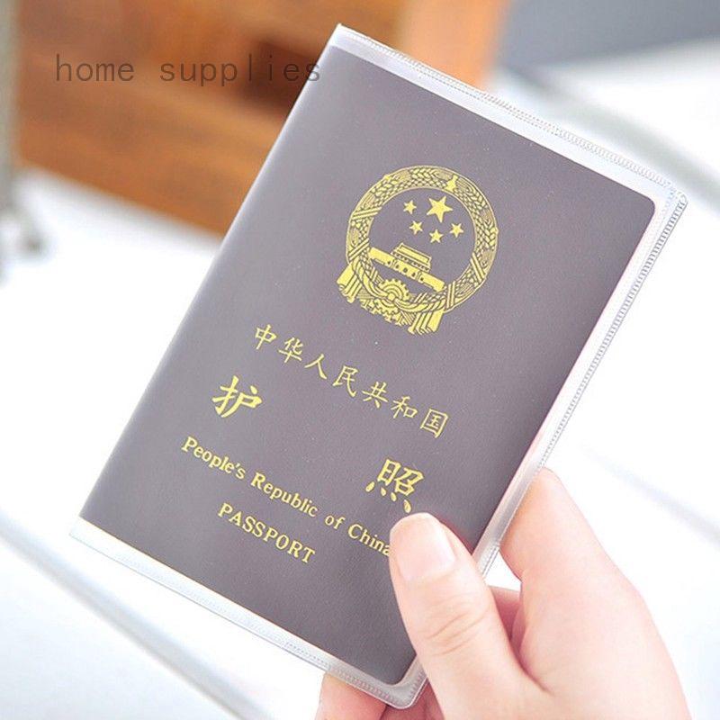 Transparente transparente pasaporte cubierta titular caso tarjeta de identificación Protector de viaje impermeable