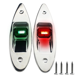 2pcs 12V marino barco LED lado arco luces rojo y verde LED indicadores luces de navegación yate luces de vela