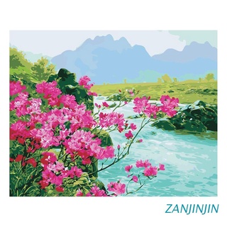 zanjinjin pintura para adultos y niños diy kits de pintura al óleo preimpreso lienzo flor agua