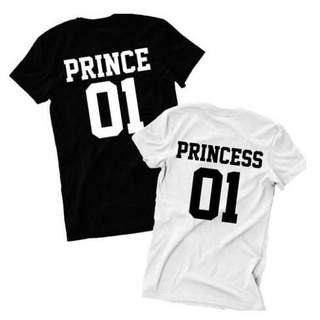 Mujeres hombres Hipster moda camiseta Casual pareja camiseta para amante pareja príncipe 01 camiseta princesa 01 letra impresión camiseta 6NSW