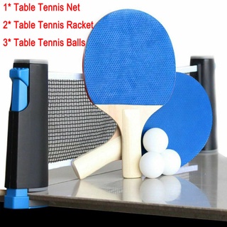 maryellen - juego de raquetas de tenis de mesa, retráctil, juegos profesionales, 2 murciélagos, 3 bolas, ping pong, red (5)