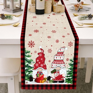 [decoración De navidad] Santa Claus gran tamaño decoración de cocina camino de mesa de navidad fiesta de comedor de navidad camino de mesa decoración