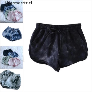 【iffarmerrtr】 Short Women Tie Dye Side-slit Lacing Trousers Joggers Printed Causal Bottoms New CL (7)