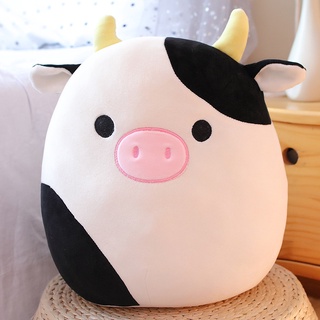 almohada de unicornio grasa suave negro y blanco cojín de vaca muñeca de felpa (7)