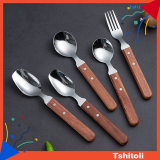 [TS] Cuchara práctica espejo pulido de acero inoxidable cuchara tenedor vajilla para el hogar