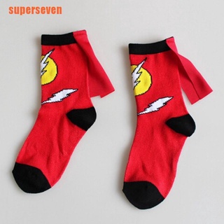 [incluso]calcetines para niños capa superman spiderman niños niñas cosplay calcetines deportivos (3)