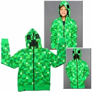 Minecraft Creeper Disfraz De Niños Niñas Adolescentes Sudadera Con Capucha Cremallera Abrigo Suéter Regalos Chaqueta
