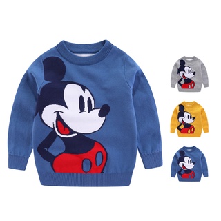 wnsenbem niños otoño manga larga mickey mouse impresión prendas de punto niños caliente suéter jersey
