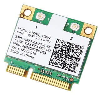 Tarjeta inalámbrica de doble banda de 300Mbps para Intel Wifi 5100 512AN HMW Mini PCI-E Wlan tarjeta de red G/5Ghz para ordenador portátil
