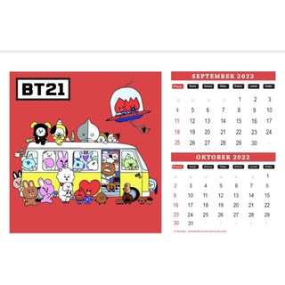 Kalender mesa BTS BT21 años 2022/calendario