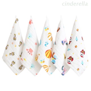 Cind 5 pzs toalla de muselina de algodón para bebé/toalla de dibujos animados para recién nacidos/toalla facial