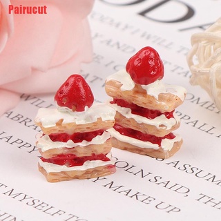 pairucut 2pcs 1:12 mini pastel de fresa napoleón pastel casa de muñecas miniatura accesorios